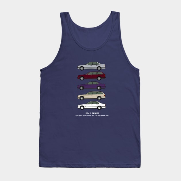 E34 Classic car collection Tank Top by RJW Autographics